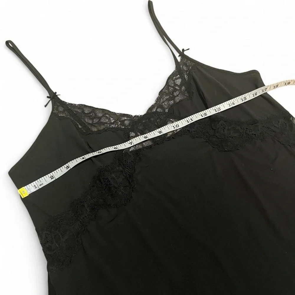 Victoria’s Secret Lace Trim Satin Slit Mini Slip Dress Lingerie VS Size Large - Picture 4 of 8